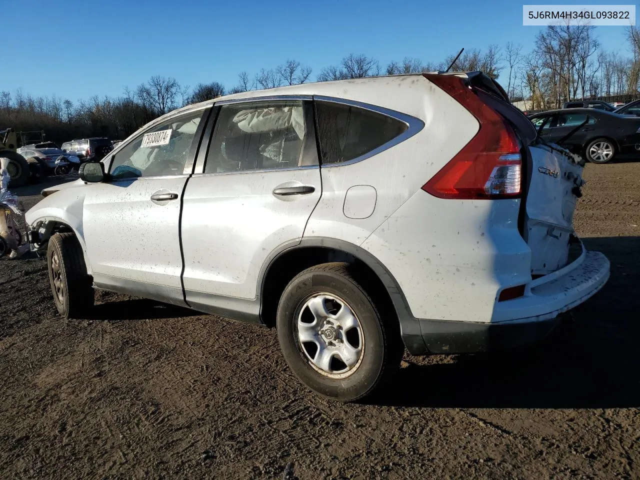 2016 Honda Cr-V Lx VIN: 5J6RM4H34GL093822 Lot: 79330874