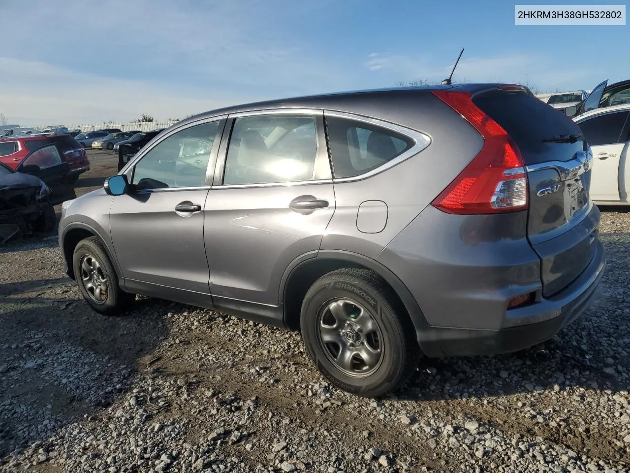 2016 Honda Cr-V Lx VIN: 2HKRM3H38GH532802 Lot: 79662824