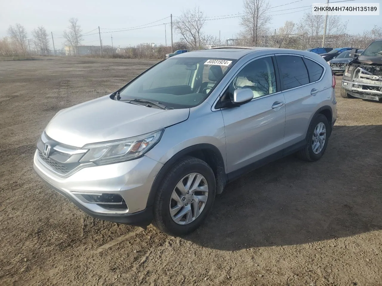 2016 Honda Cr-V Exl VIN: 2HKRM4H74GH135189 Lot: 80031924