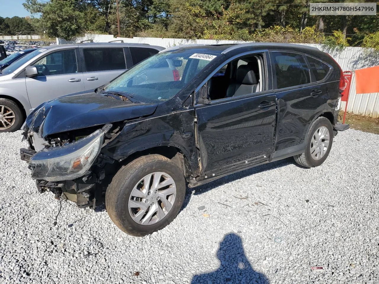 2016 Honda Cr-V Exl VIN: 2HKRM3H78GH547996 Lot: 80404964