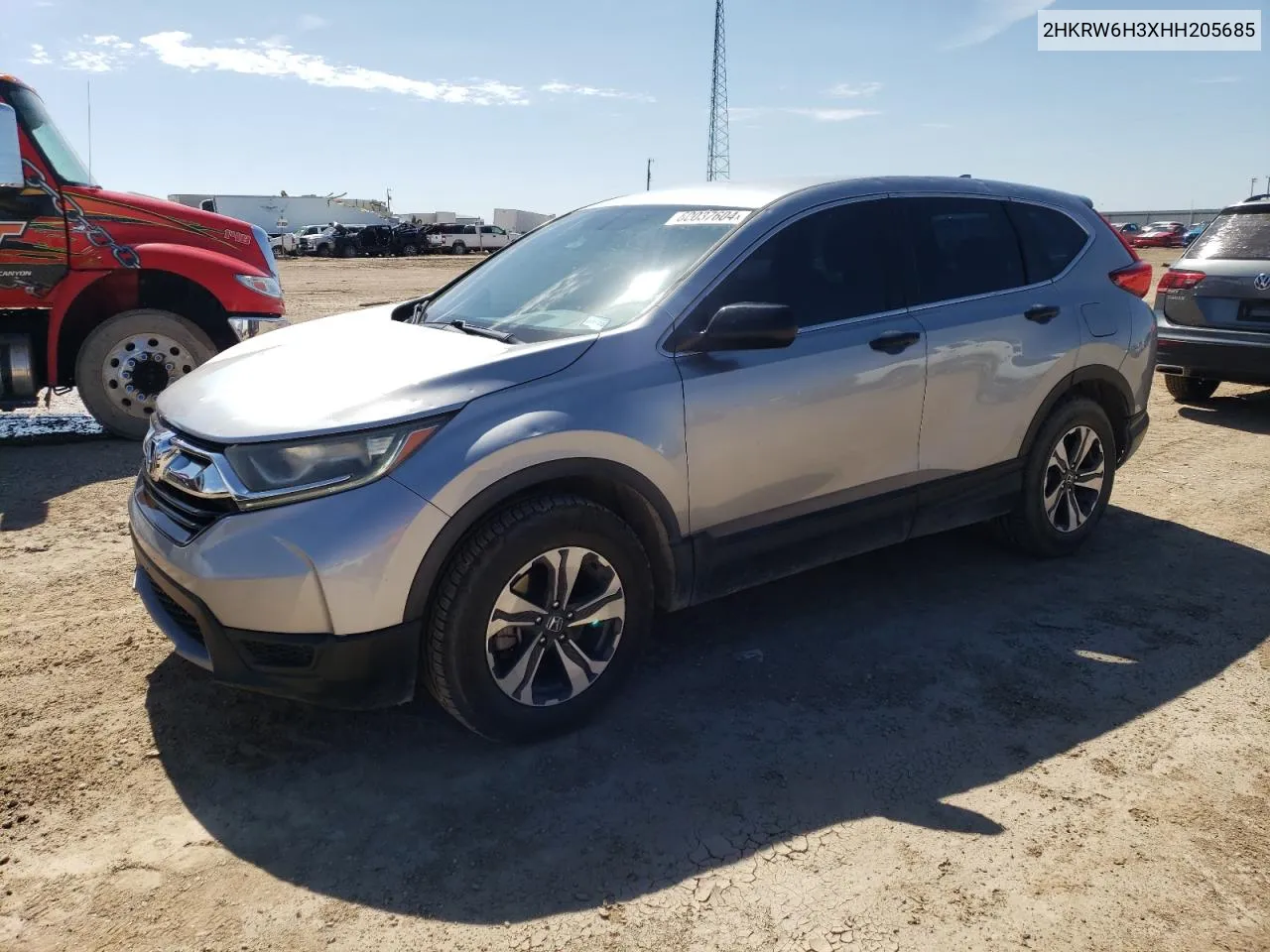 2017 Honda Cr-V Lx VIN: 2HKRW6H3XHH205685 Lot: 60037604