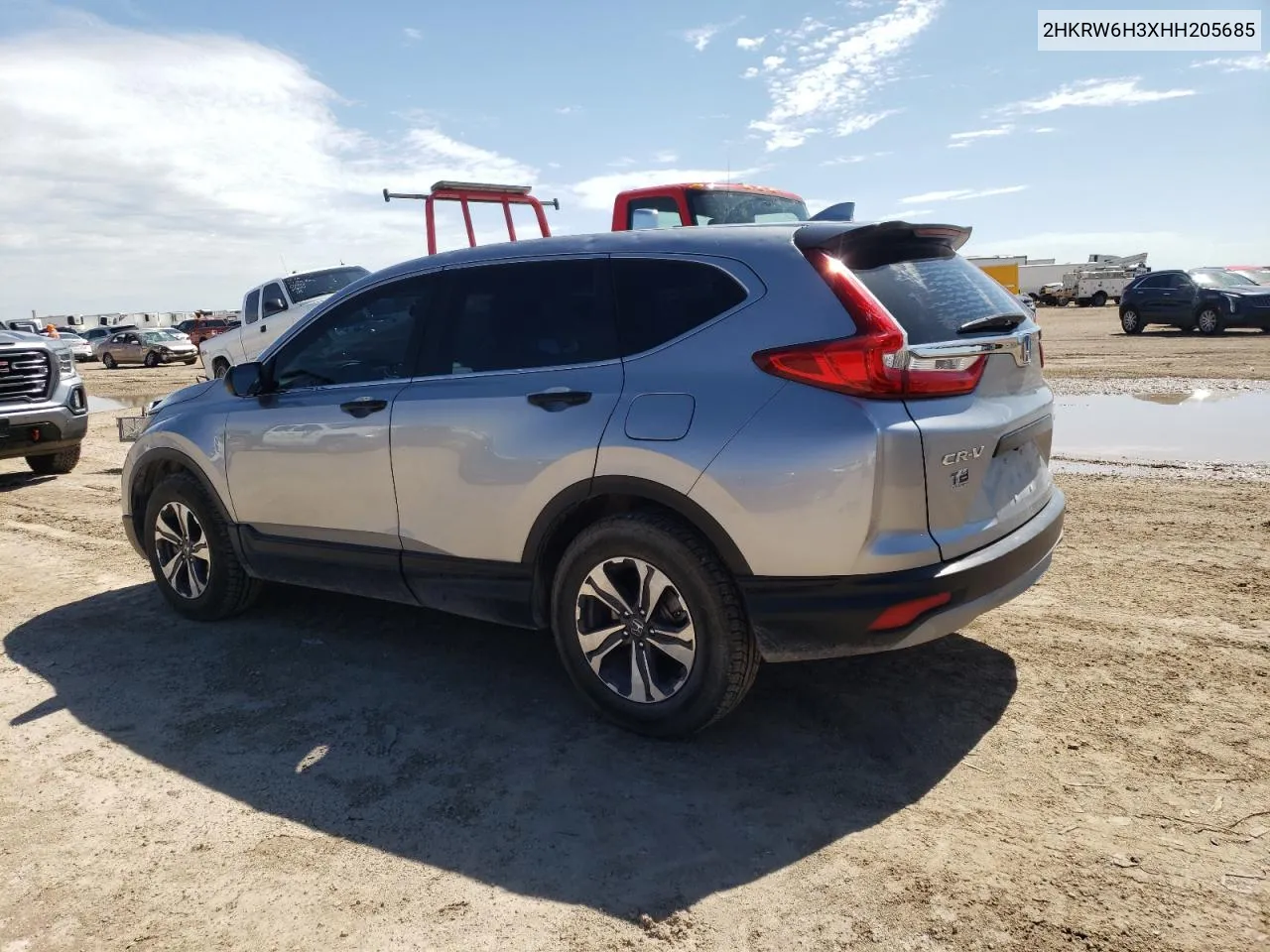 2017 Honda Cr-V Lx VIN: 2HKRW6H3XHH205685 Lot: 60037604