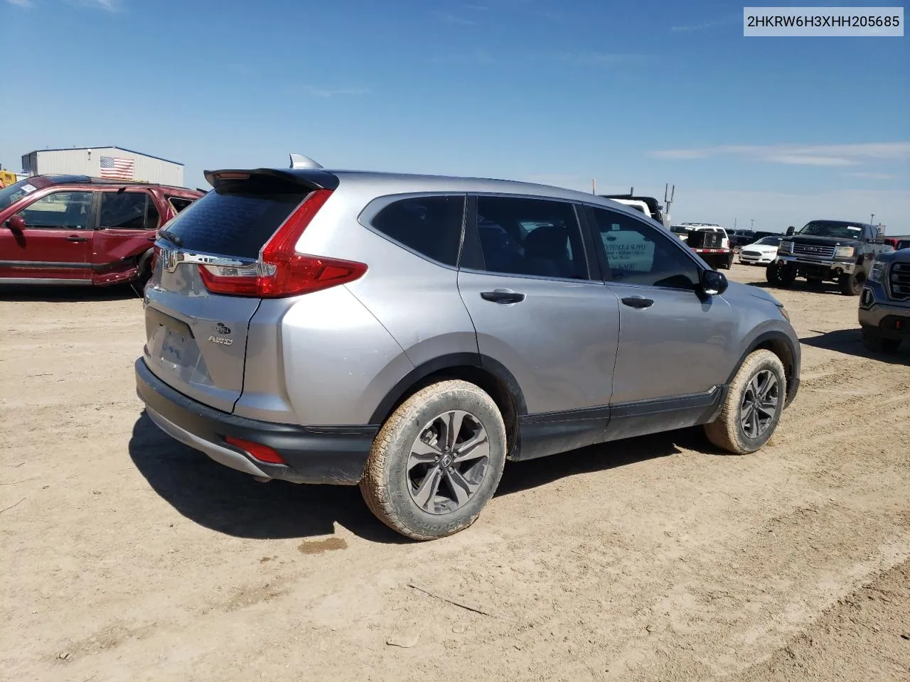 2017 Honda Cr-V Lx VIN: 2HKRW6H3XHH205685 Lot: 60037604