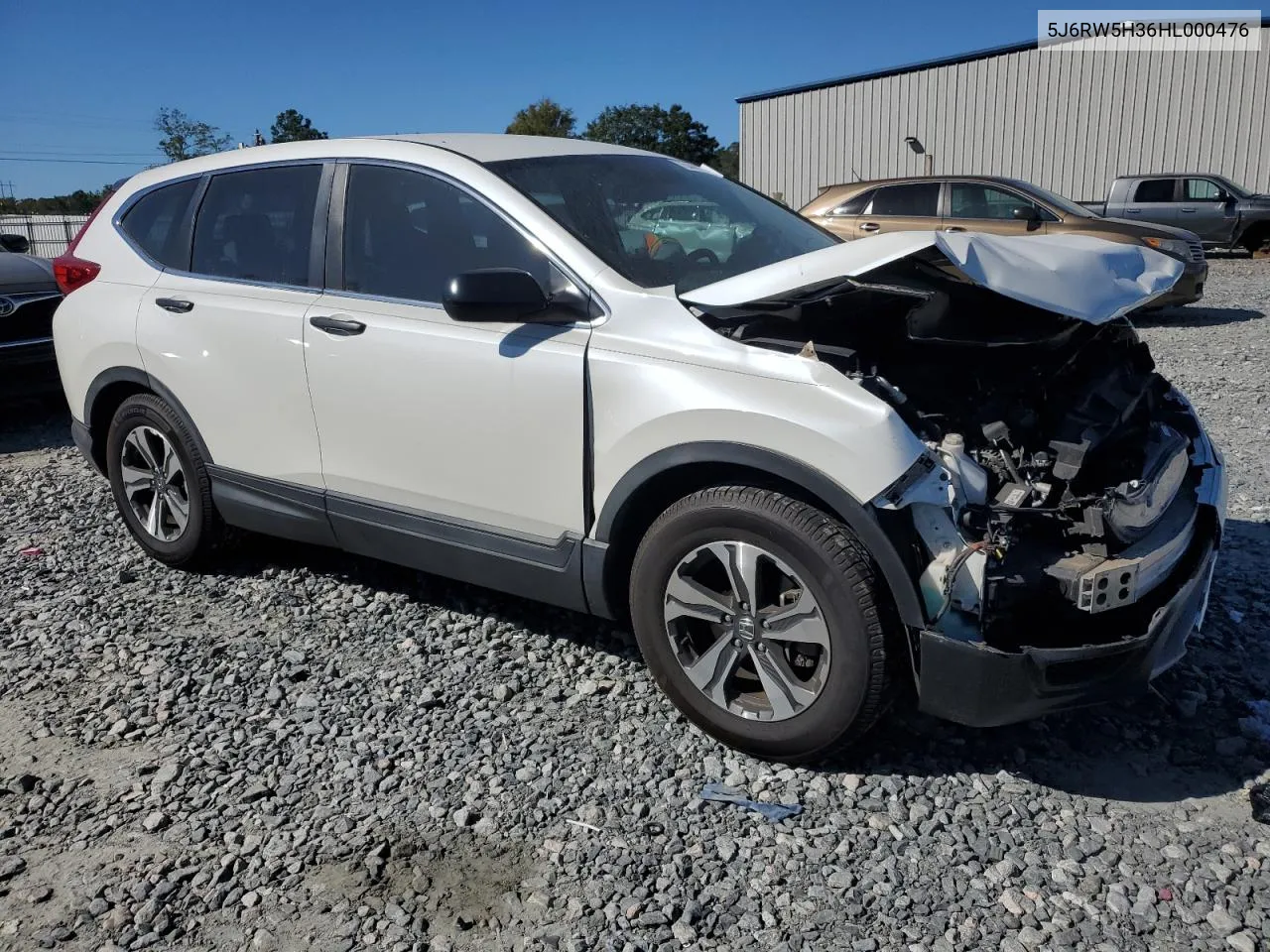 2017 Honda Cr-V Lx VIN: 5J6RW5H36HL000476 Lot: 75448154