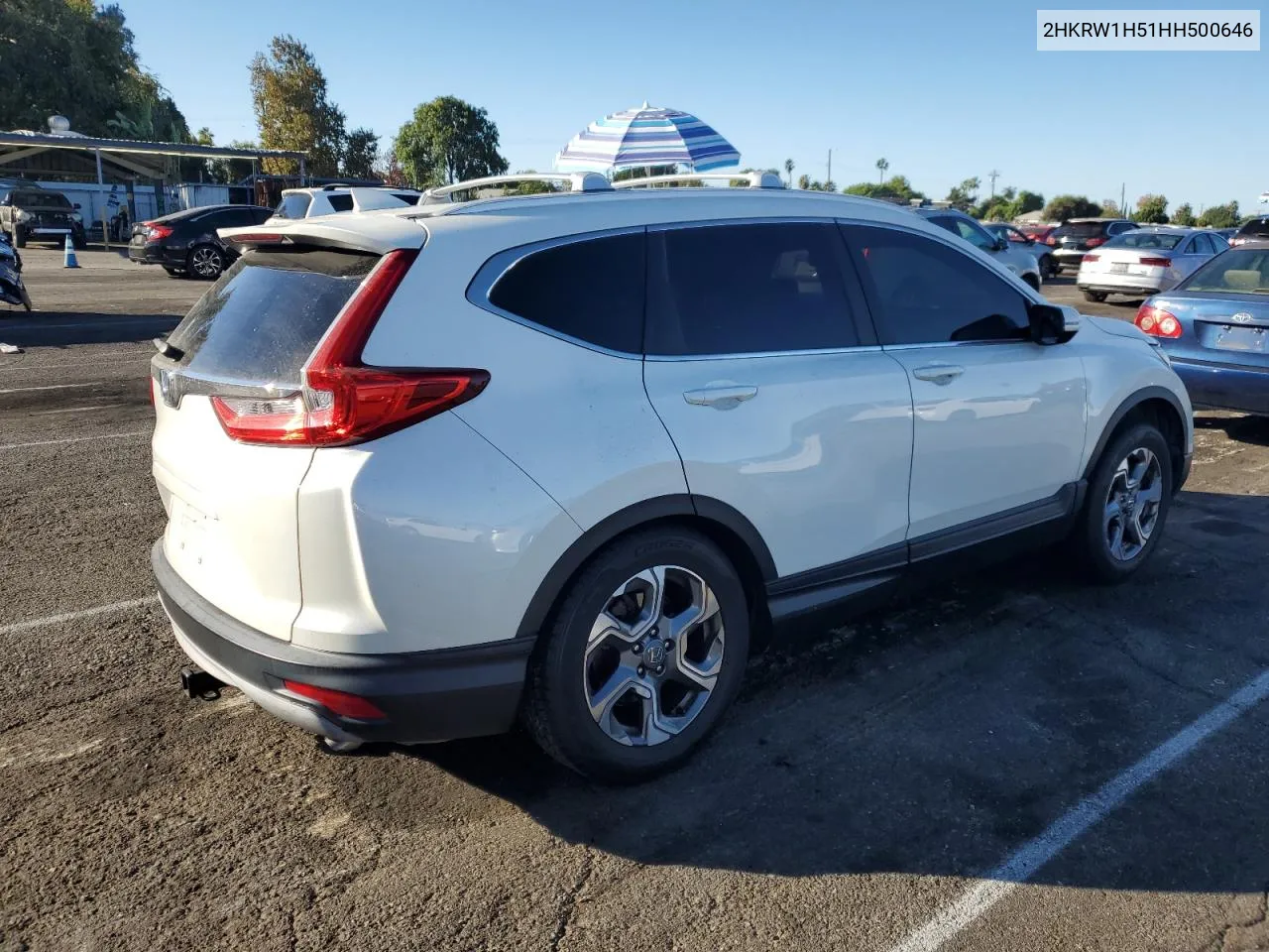 2017 Honda Cr-V Ex VIN: 2HKRW1H51HH500646 Lot: 78036174