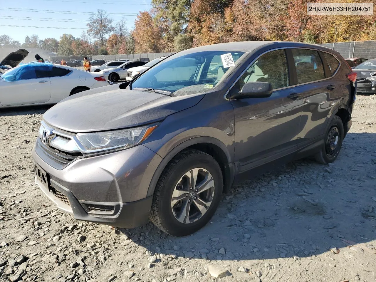 2017 Honda Cr-V Lx VIN: 2HKRW6H33HH204751 Lot: 78161874