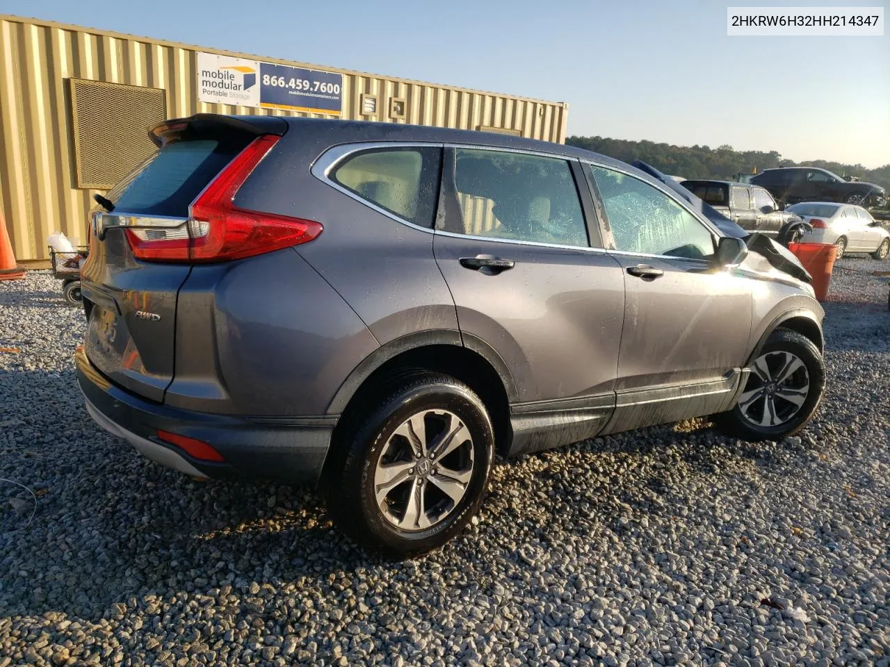 2017 Honda Cr-V Lx VIN: 2HKRW6H32HH214347 Lot: 78304214