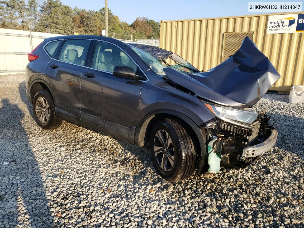 2017 Honda Cr-V Lx VIN: 2HKRW6H32HH214347 Lot: 78304214