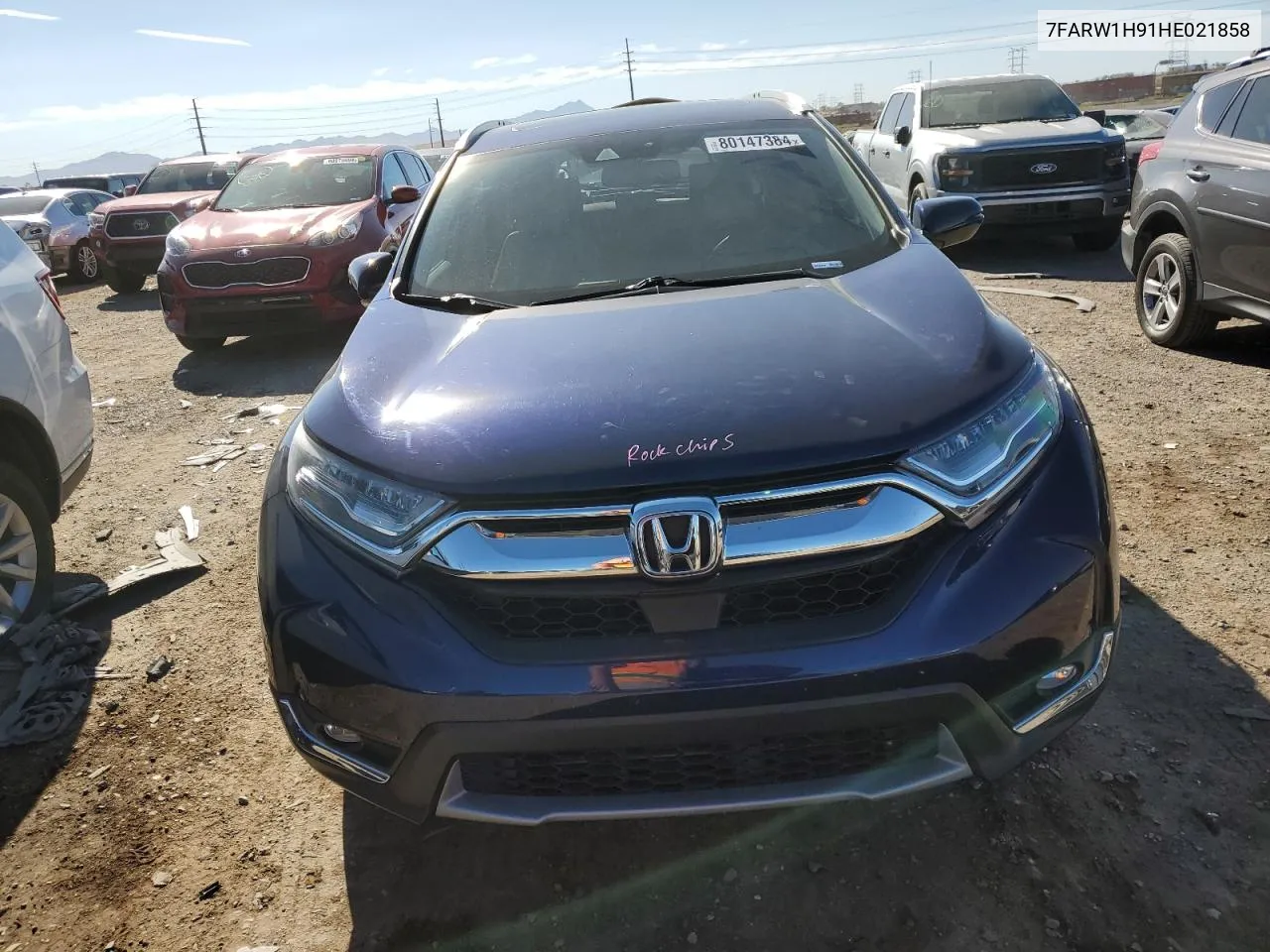 2017 Honda Cr-V Touring VIN: 7FARW1H91HE021858 Lot: 80147384