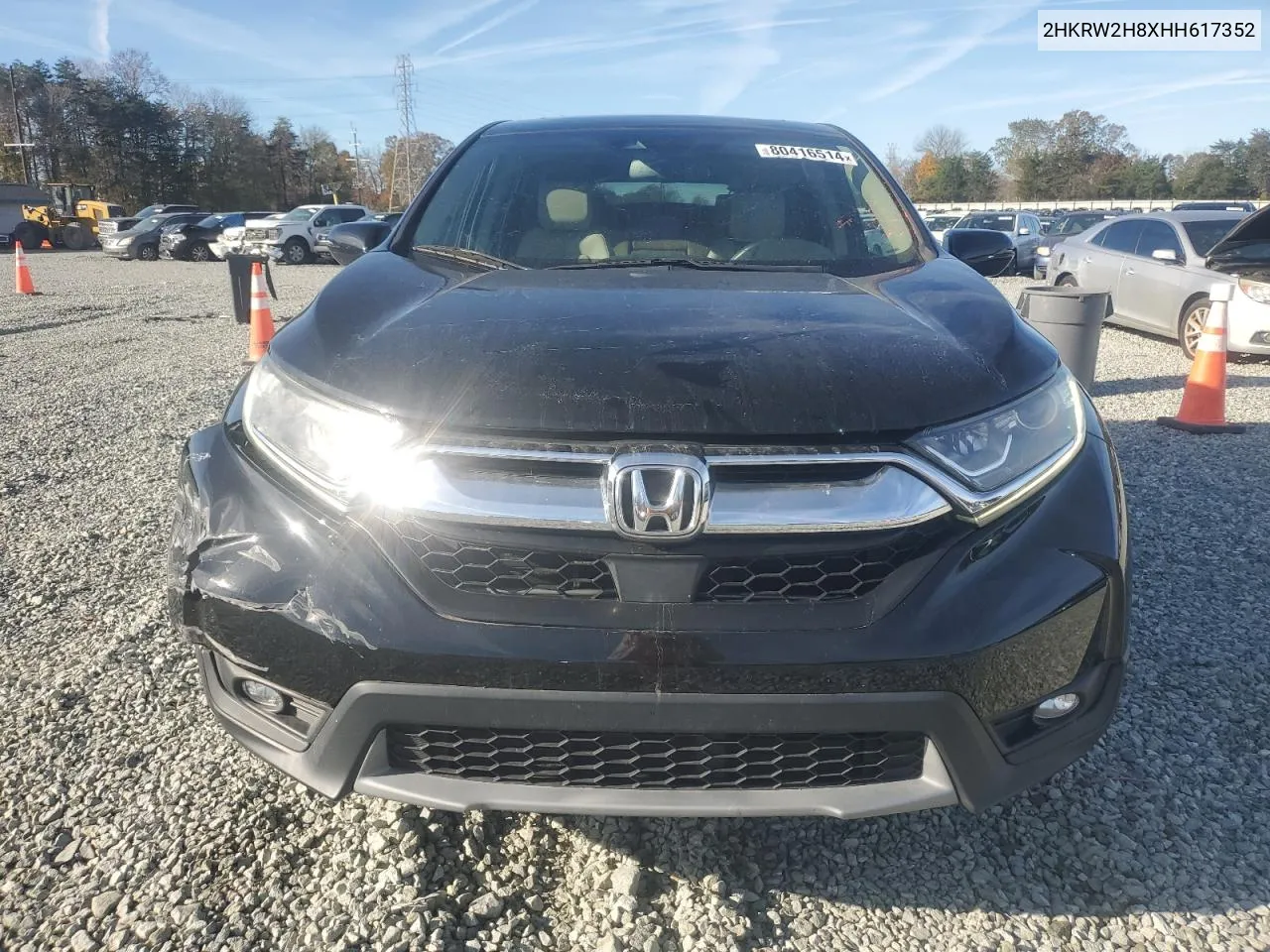 2017 Honda Cr-V Exl VIN: 2HKRW2H8XHH617352 Lot: 80416514