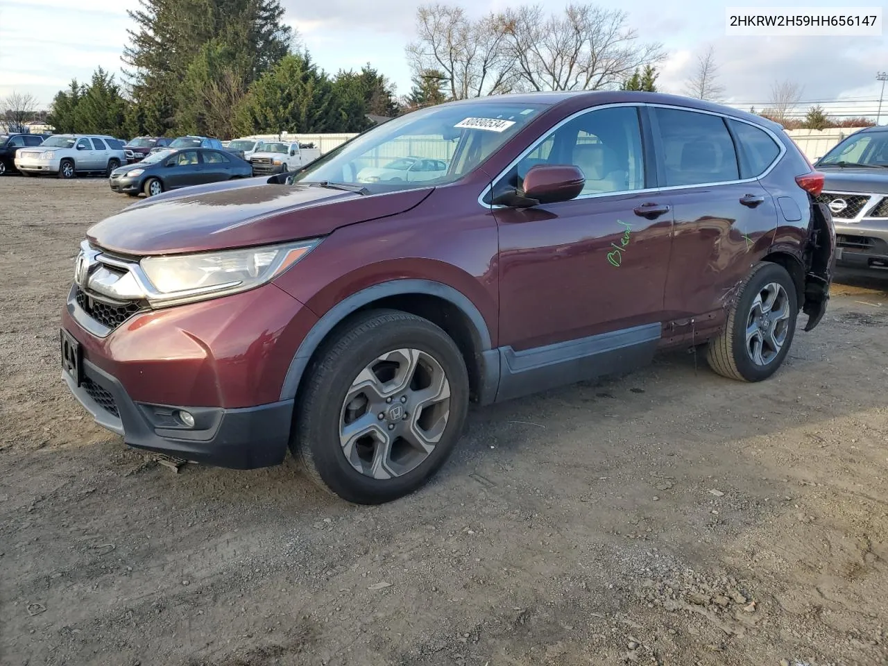 2017 Honda Cr-V Ex VIN: 2HKRW2H59HH656147 Lot: 80890534