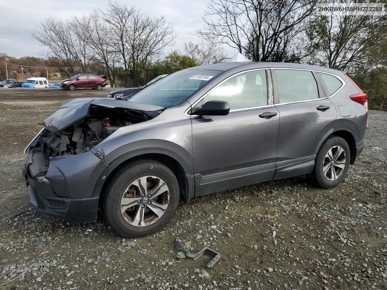 2017 Honda Cr-V Lx VIN: 2HKRW6H38HH222288 Lot: 81180104