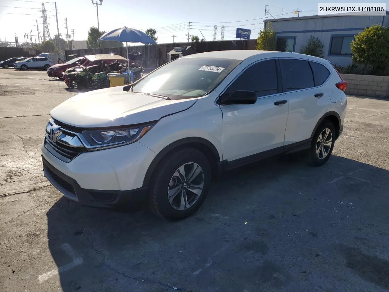 2018 Honda Cr-V Lx VIN: 2HKRW5H3XJH408186 Lot: 60753004