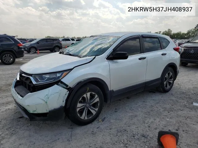 2018 Honda Cr-V Lx VIN: 2HKRW5H37JH408937 Lot: 62337204