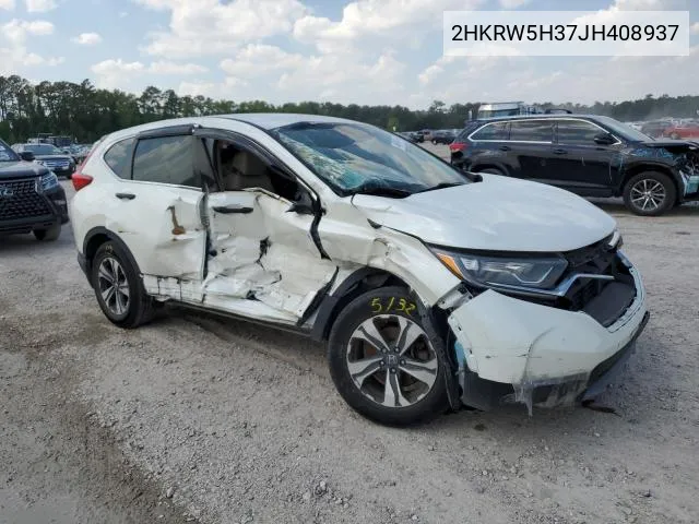 2018 Honda Cr-V Lx VIN: 2HKRW5H37JH408937 Lot: 62337204