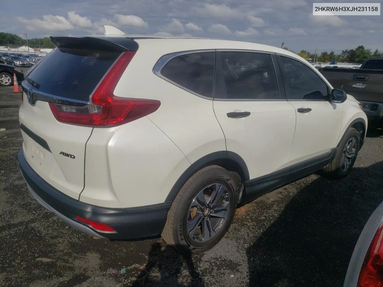 2018 Honda Cr-V Lx VIN: 2HKRW6H3XJH231158 Lot: 72890374