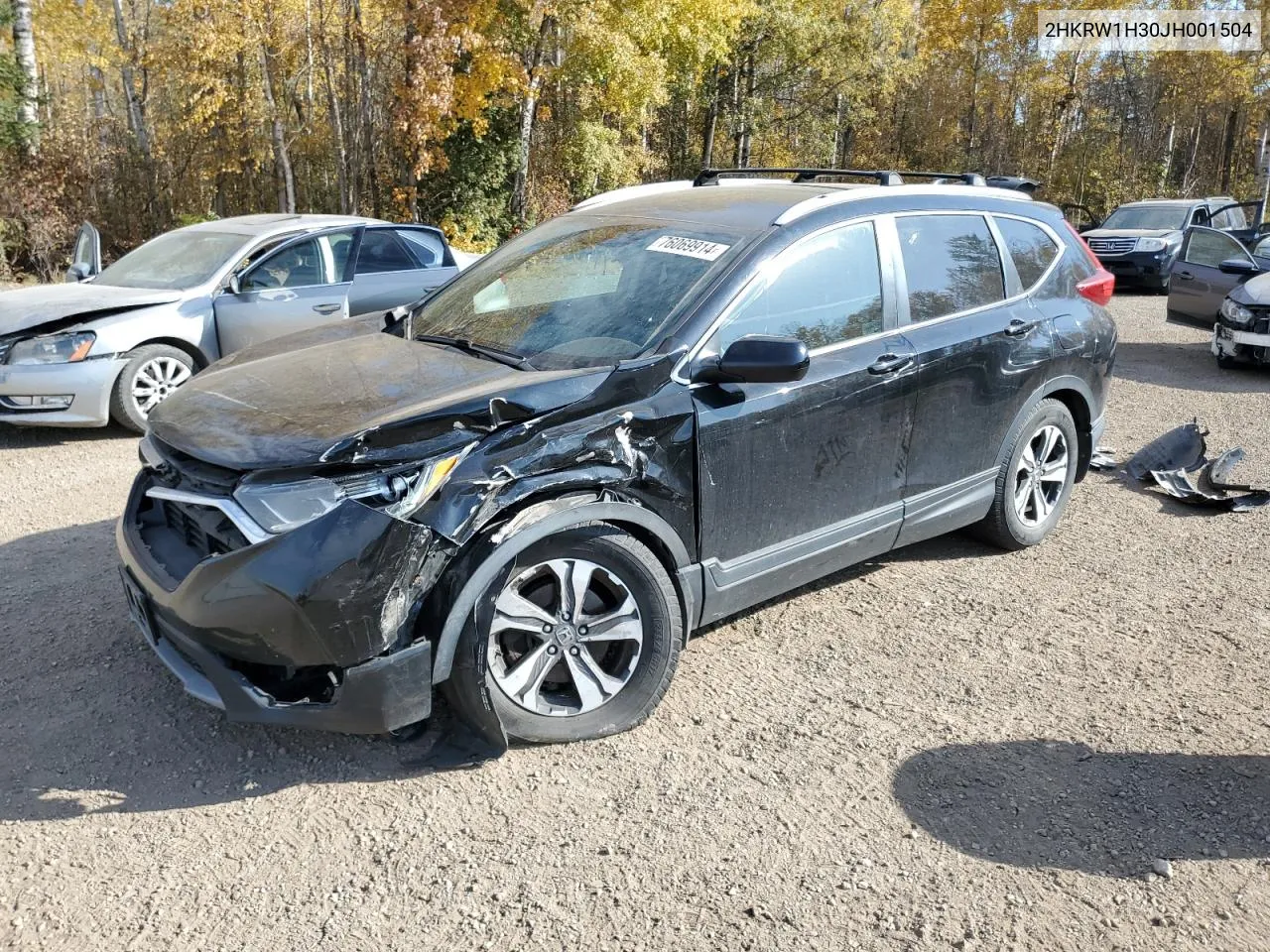 2018 Honda Cr-V Lx VIN: 2HKRW1H30JH001504 Lot: 76069914