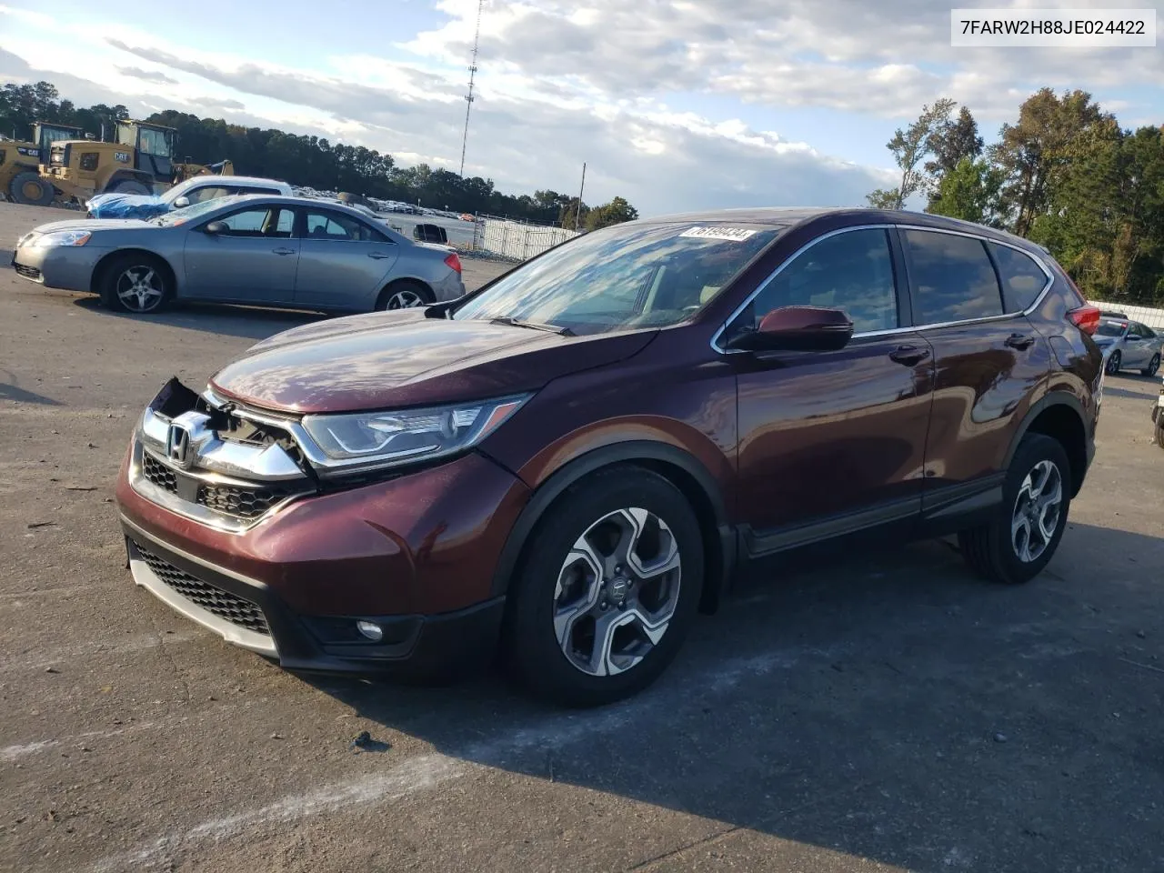 2018 Honda Cr-V Exl VIN: 7FARW2H88JE024422 Lot: 76199434