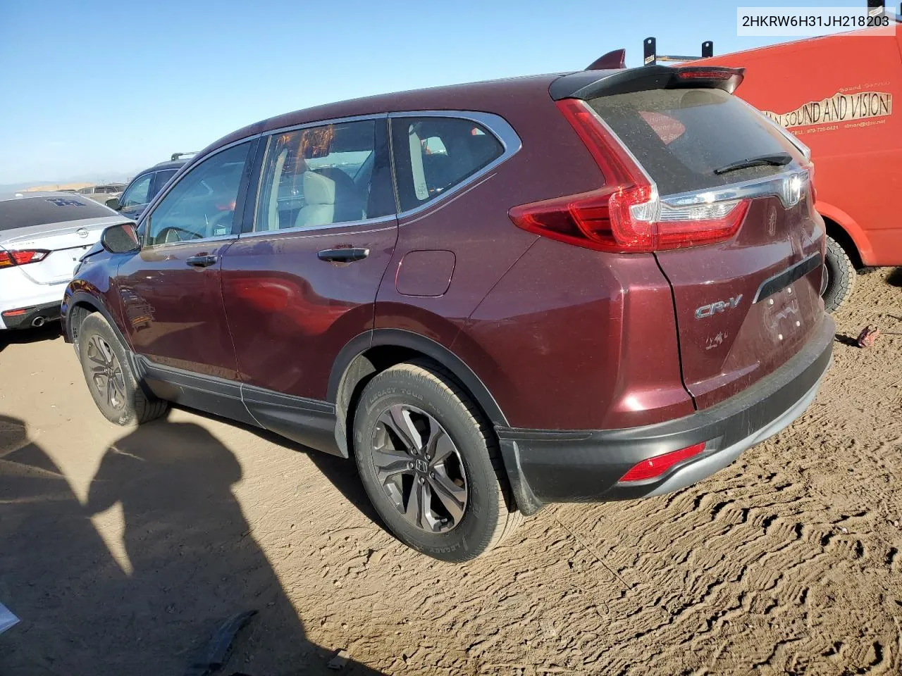 2018 Honda Cr-V Lx VIN: 2HKRW6H31JH218203 Lot: 77278924