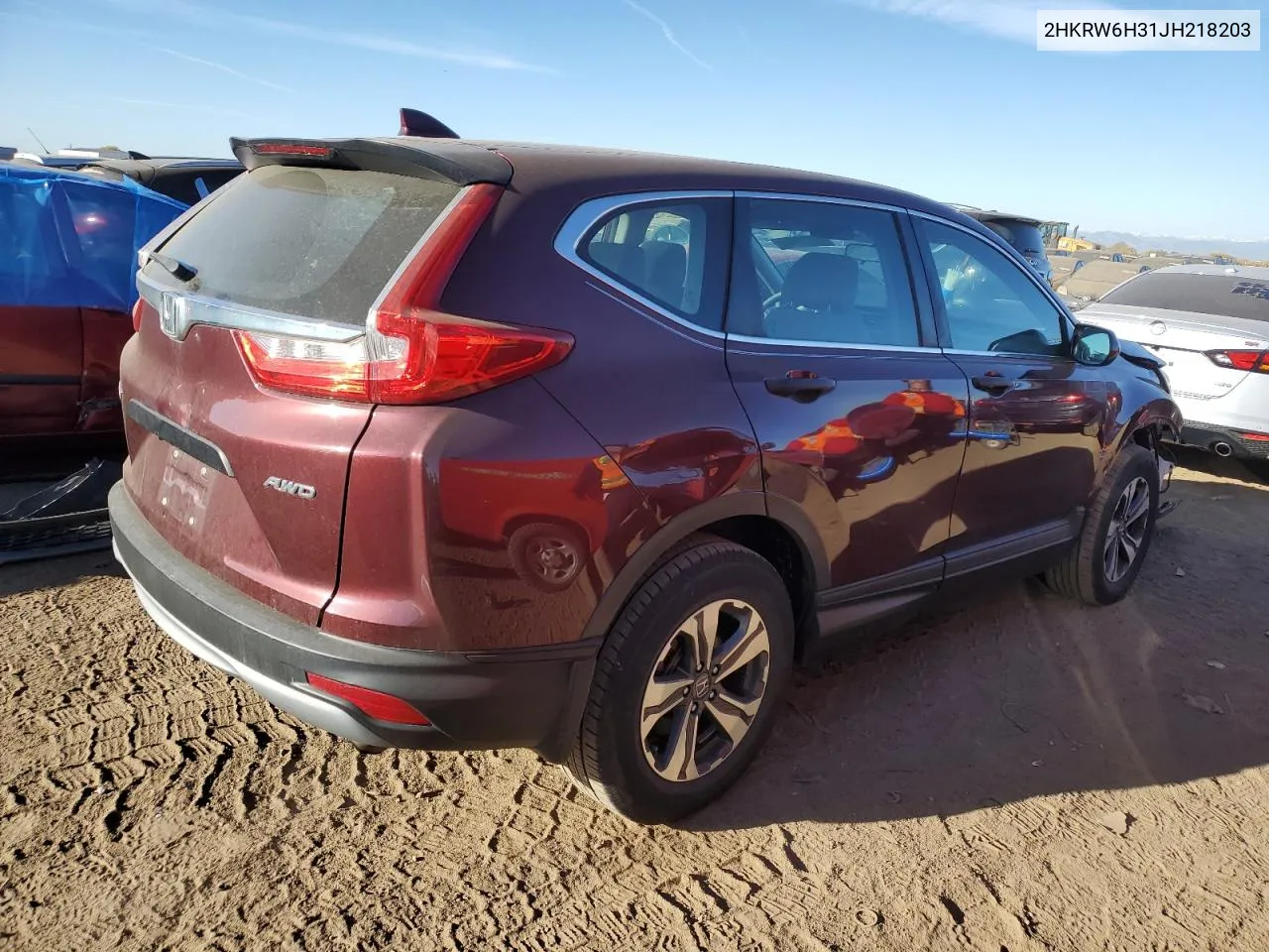 2018 Honda Cr-V Lx VIN: 2HKRW6H31JH218203 Lot: 77278924