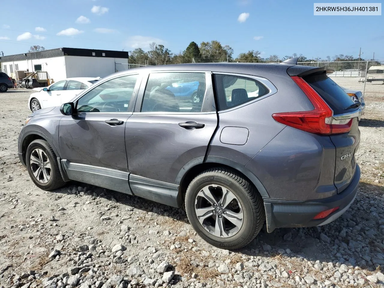 2018 Honda Cr-V Lx VIN: 2HKRW5H36JH401381 Lot: 77696924