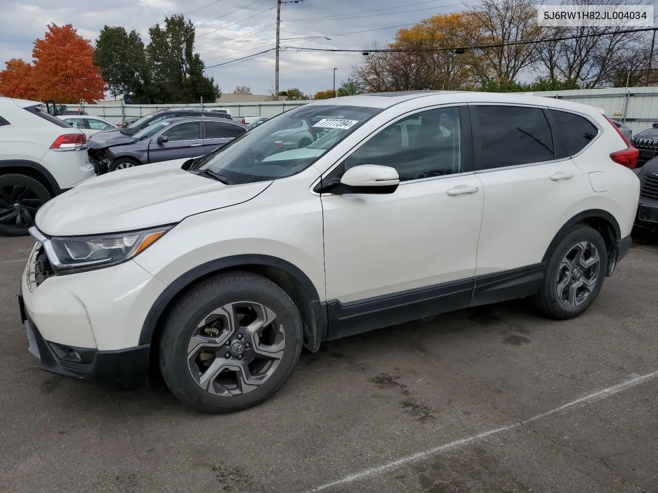 2018 Honda Cr-V Exl VIN: 5J6RW1H82JL004034 Lot: 77777394