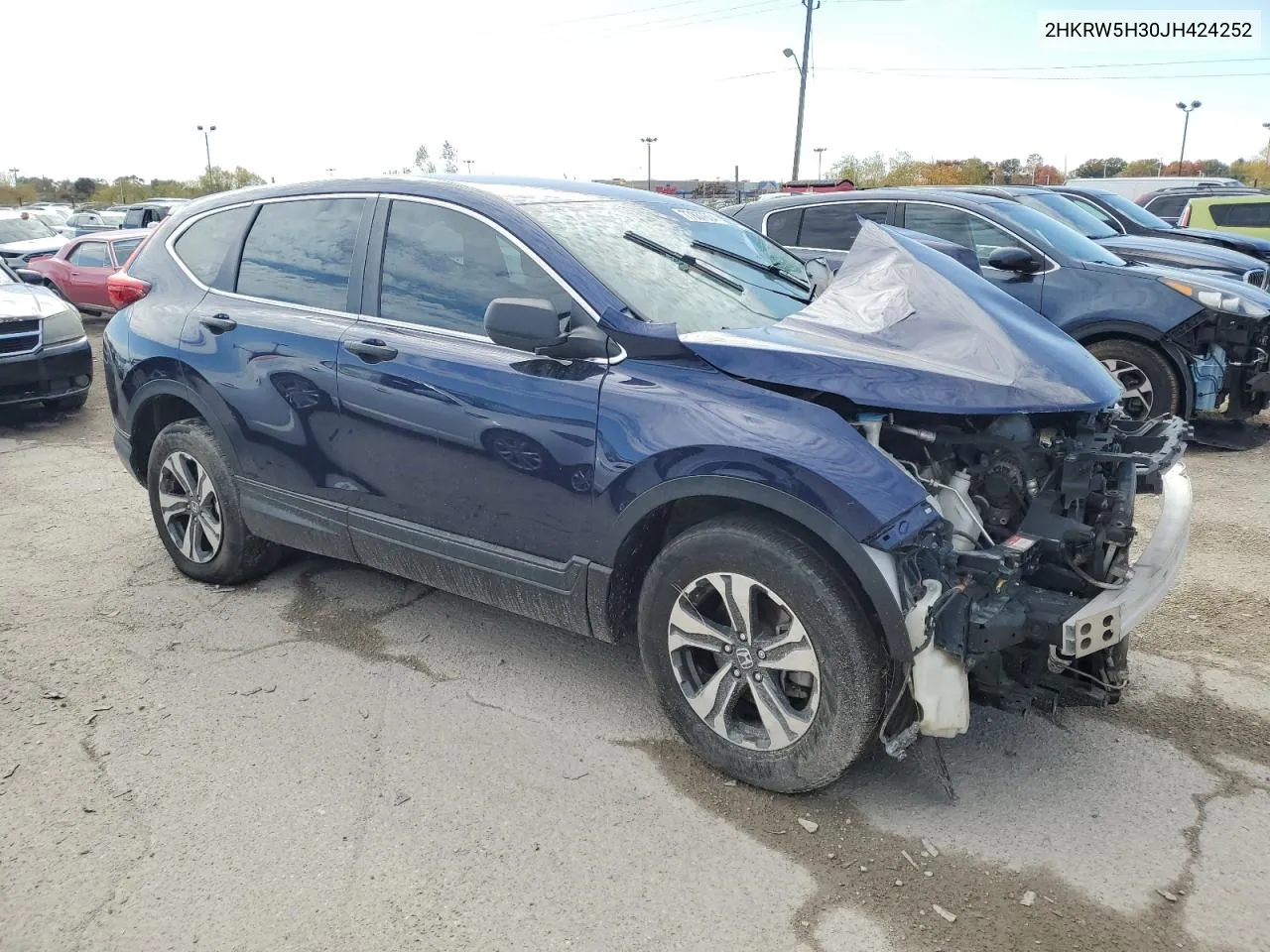 2018 Honda Cr-V Lx VIN: 2HKRW5H30JH424252 Lot: 77837654