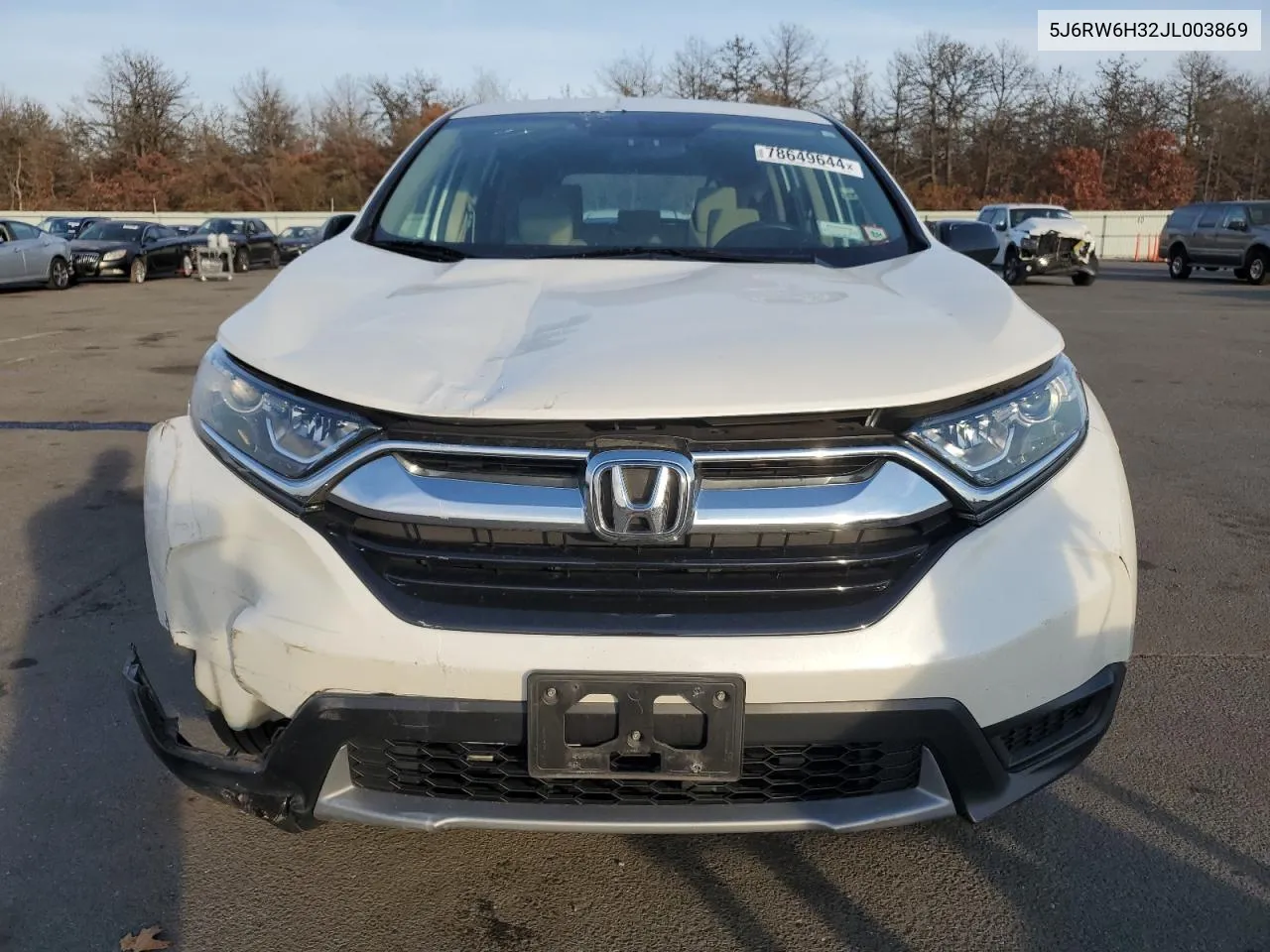 2018 Honda Cr-V Lx VIN: 5J6RW6H32JL003869 Lot: 78649644