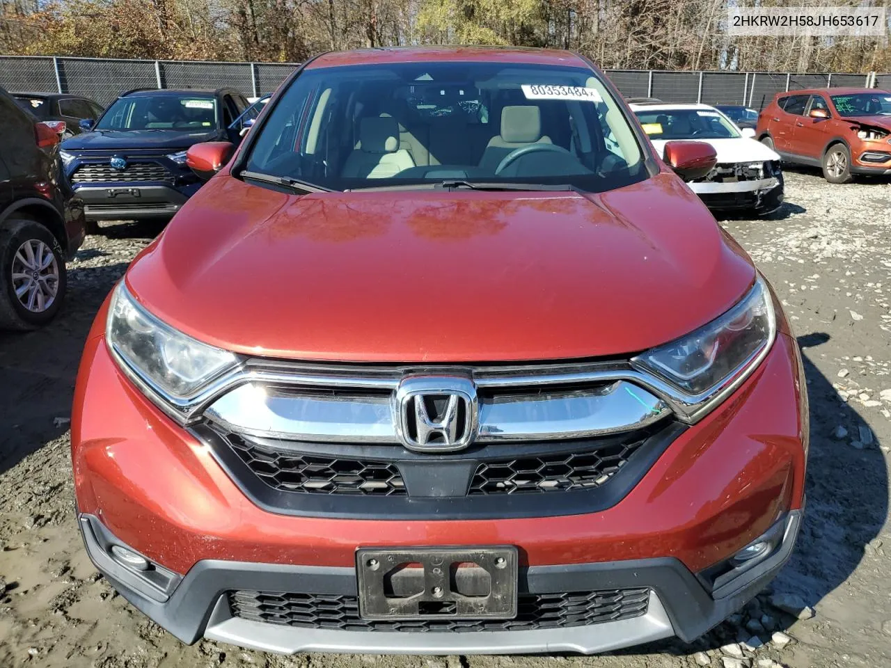 2018 Honda Cr-V Ex VIN: 2HKRW2H58JH653617 Lot: 80353484