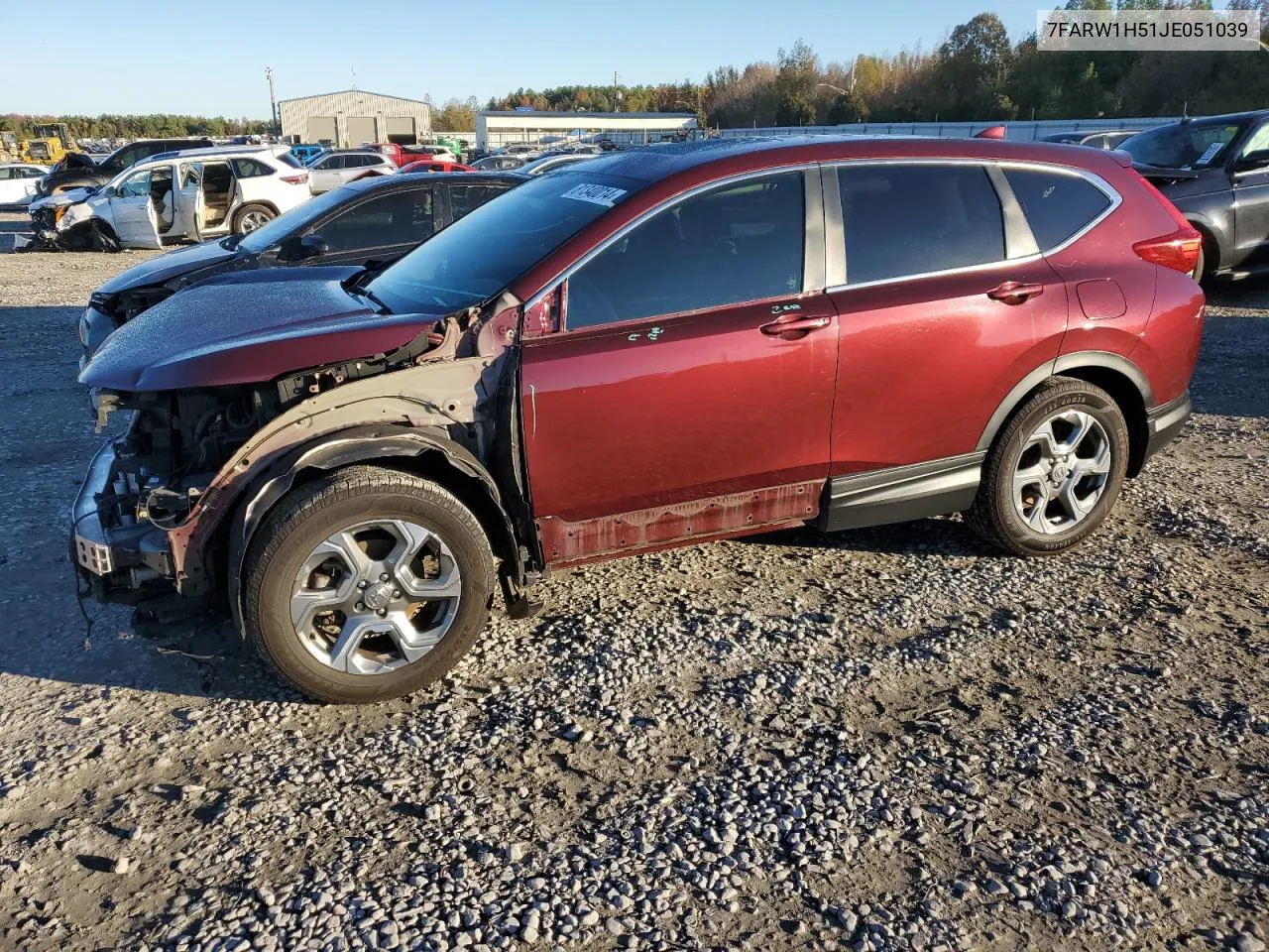 2018 Honda Cr-V Ex VIN: 7FARW1H51JE051039 Lot: 81340014