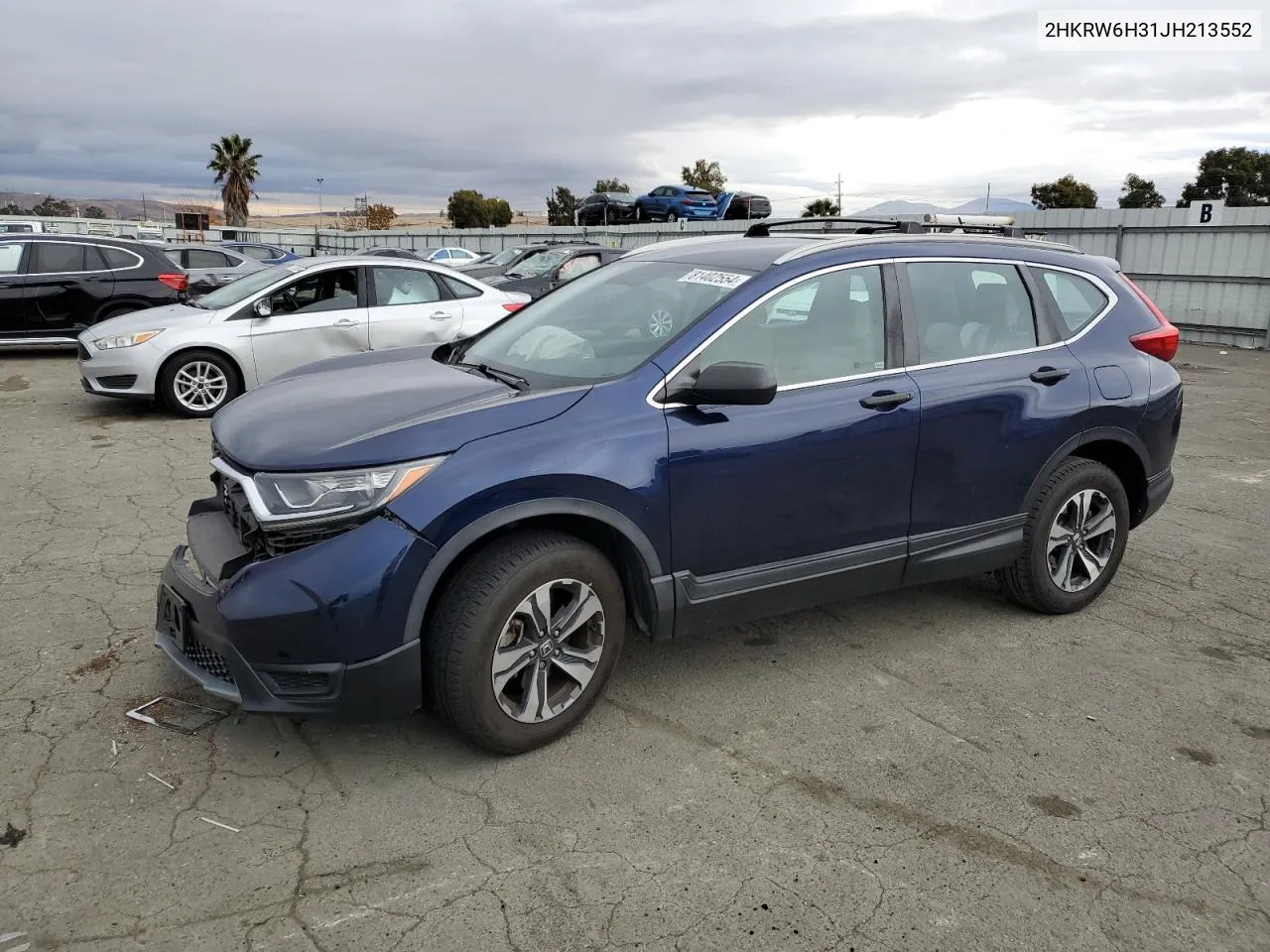 2018 Honda Cr-V Lx VIN: 2HKRW6H31JH213552 Lot: 81402554