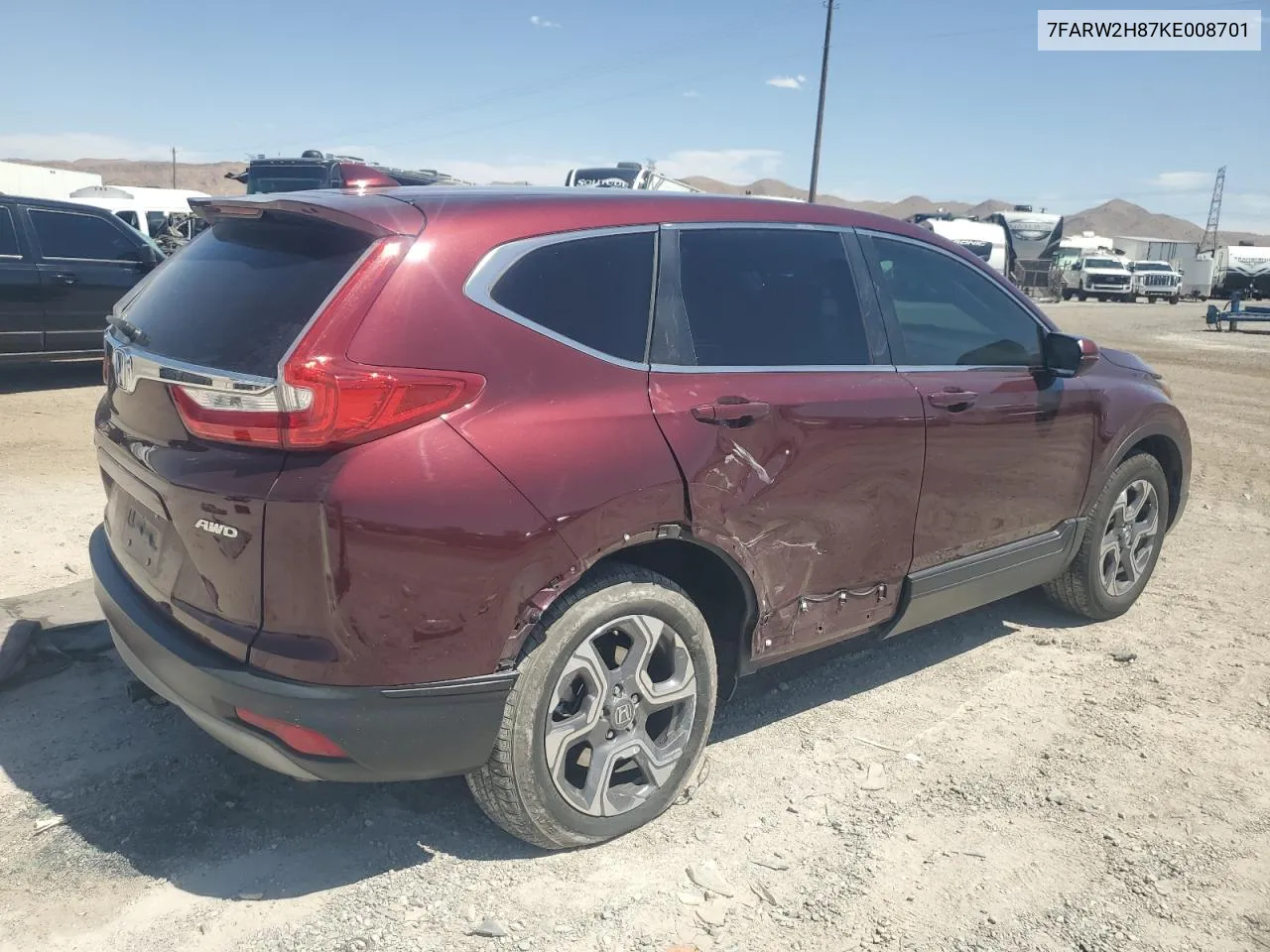 2019 Honda Cr-V Exl VIN: 7FARW2H87KE008701 Lot: 56347274