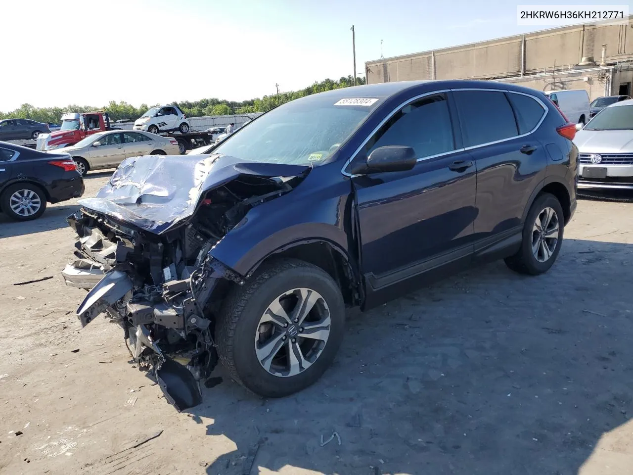 2019 Honda Cr-V Lx VIN: 2HKRW6H36KH212771 Lot: 58128304