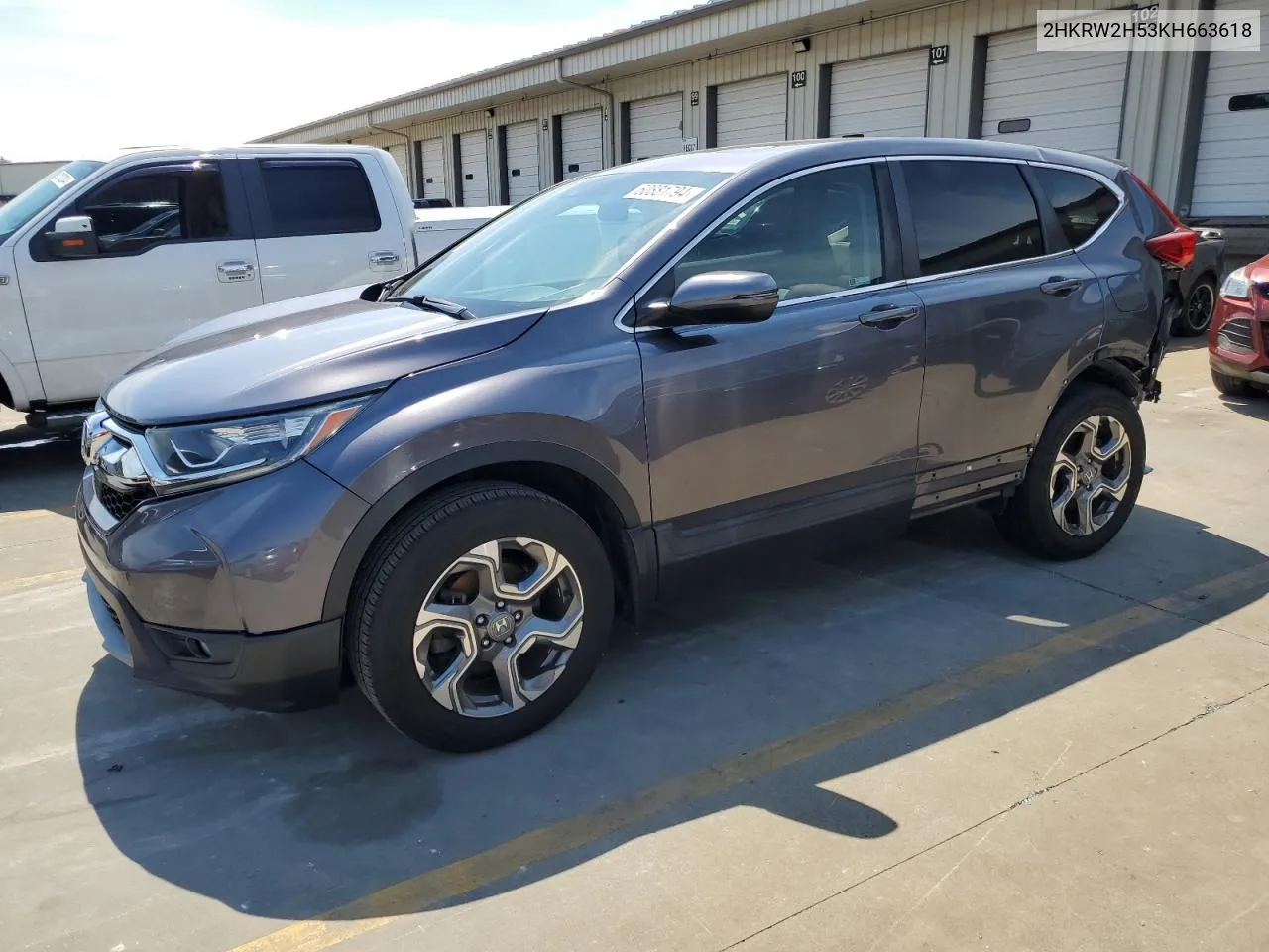 2019 Honda Cr-V Ex VIN: 2HKRW2H53KH663618 Lot: 60881794