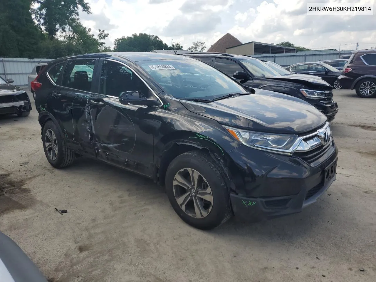 2019 Honda Cr-V Lx VIN: 2HKRW6H30KH219814 Lot: 61266834