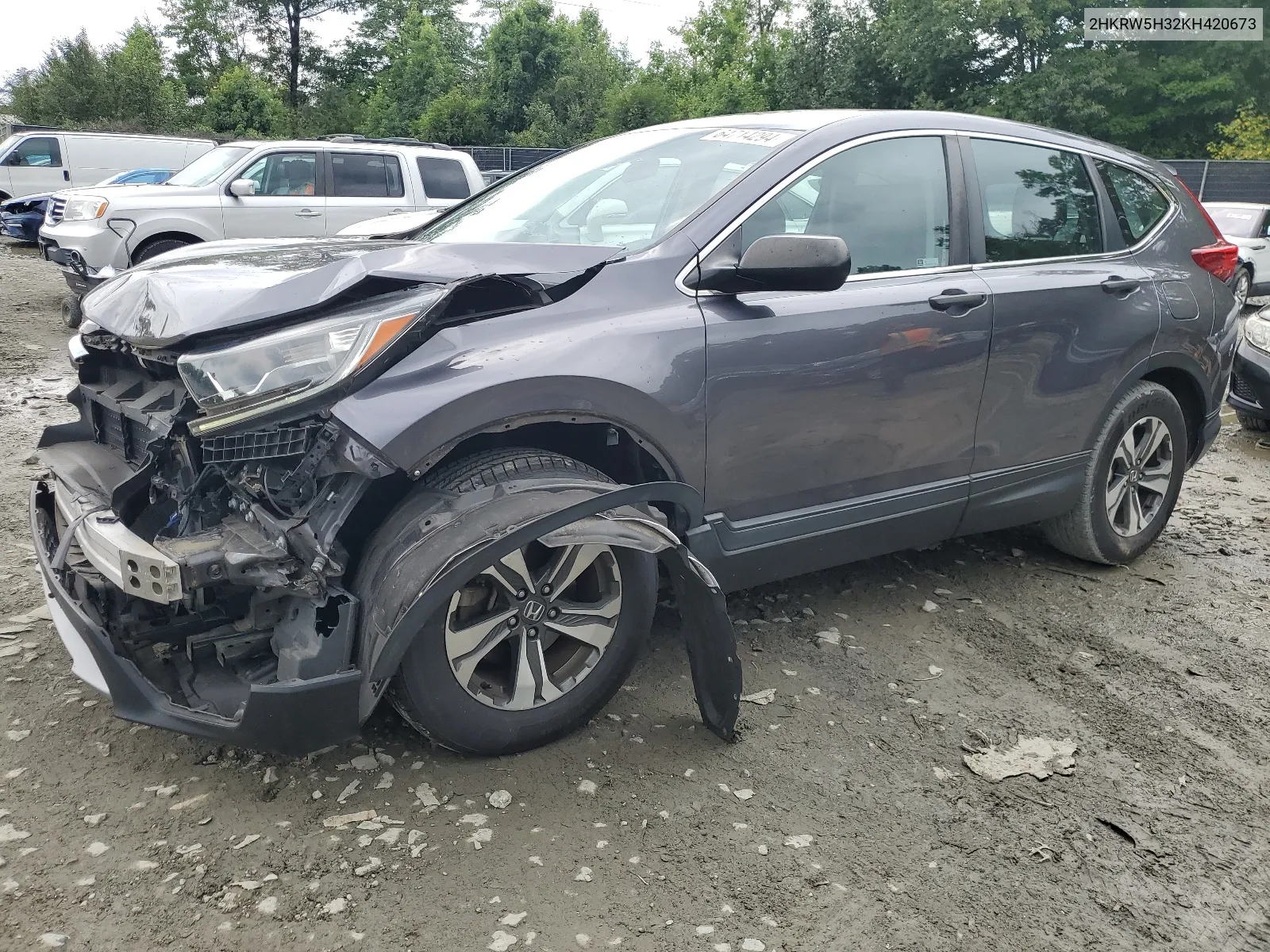 2019 Honda Cr-V Lx VIN: 2HKRW5H32KH420673 Lot: 64714294