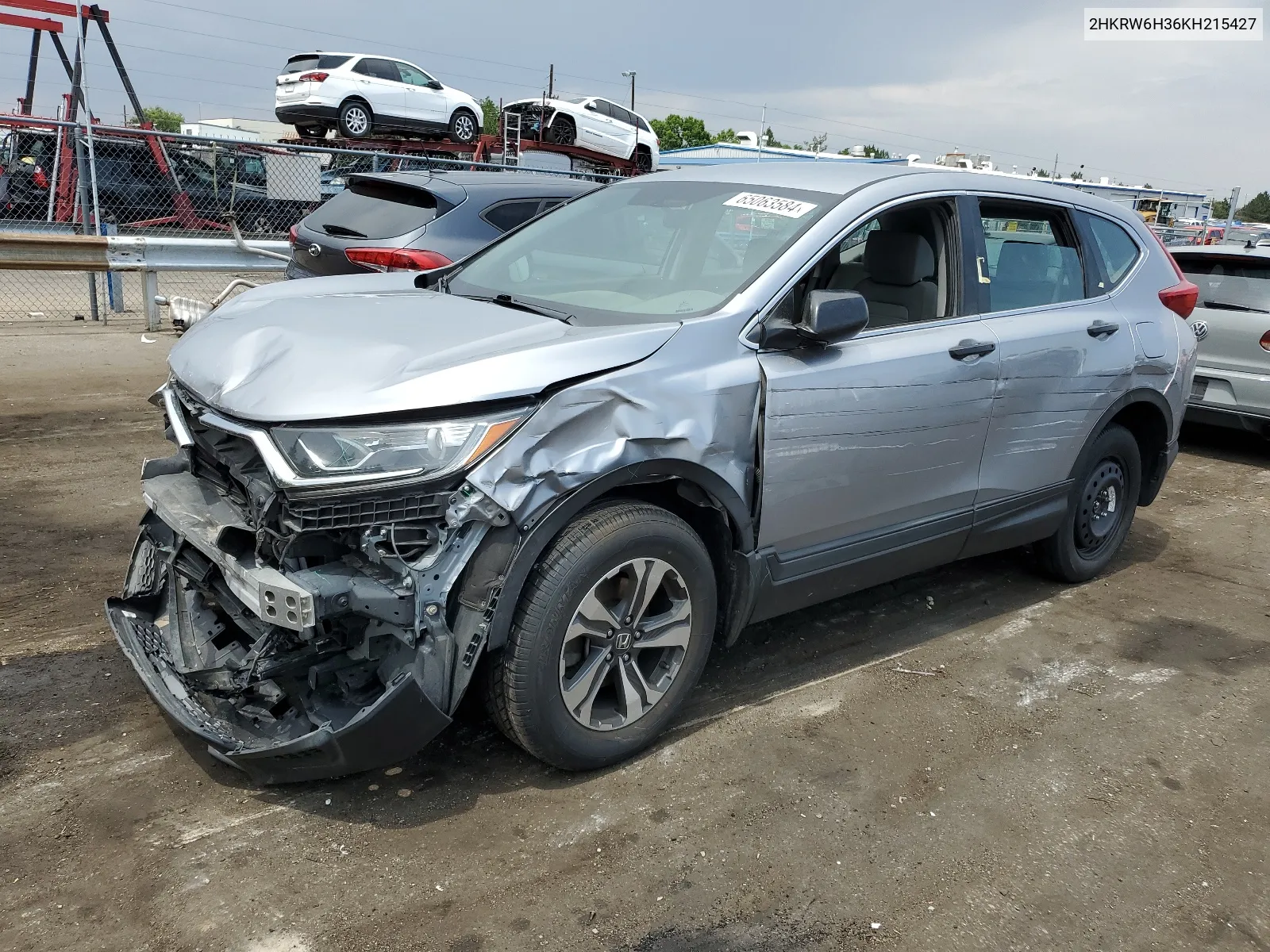 2019 Honda Cr-V Lx VIN: 2HKRW6H36KH215427 Lot: 65063584