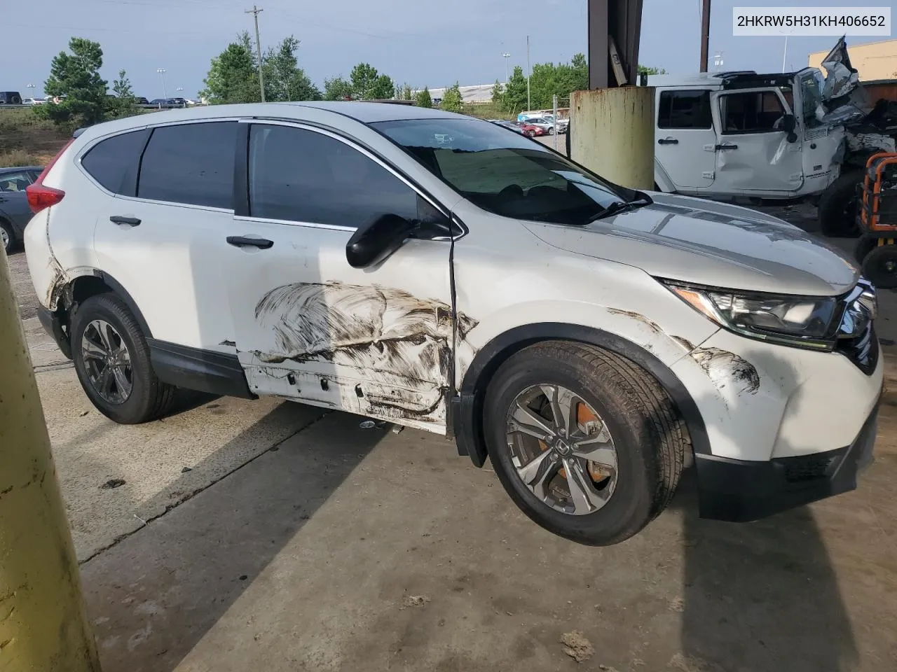 2019 Honda Cr-V Lx VIN: 2HKRW5H31KH406652 Lot: 65110174