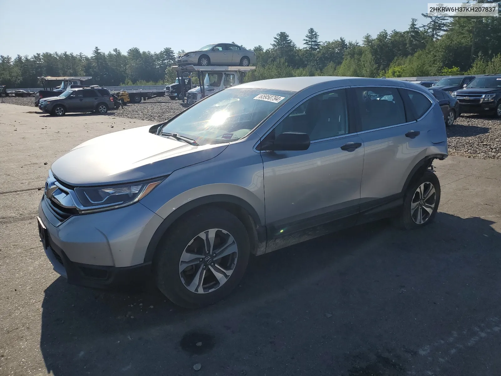 2019 Honda Cr-V Lx VIN: 2HKRW6H37KH207837 Lot: 65950794