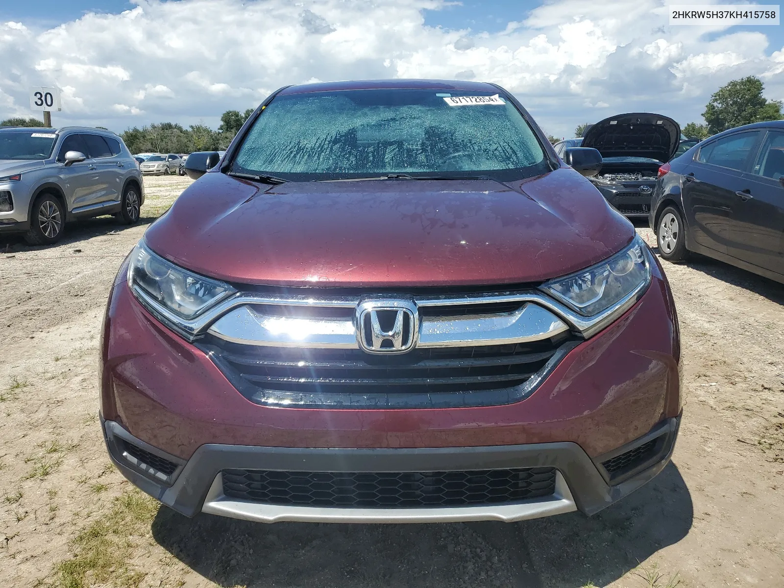 2019 Honda Cr-V Lx VIN: 2HKRW5H37KH415758 Lot: 67172854