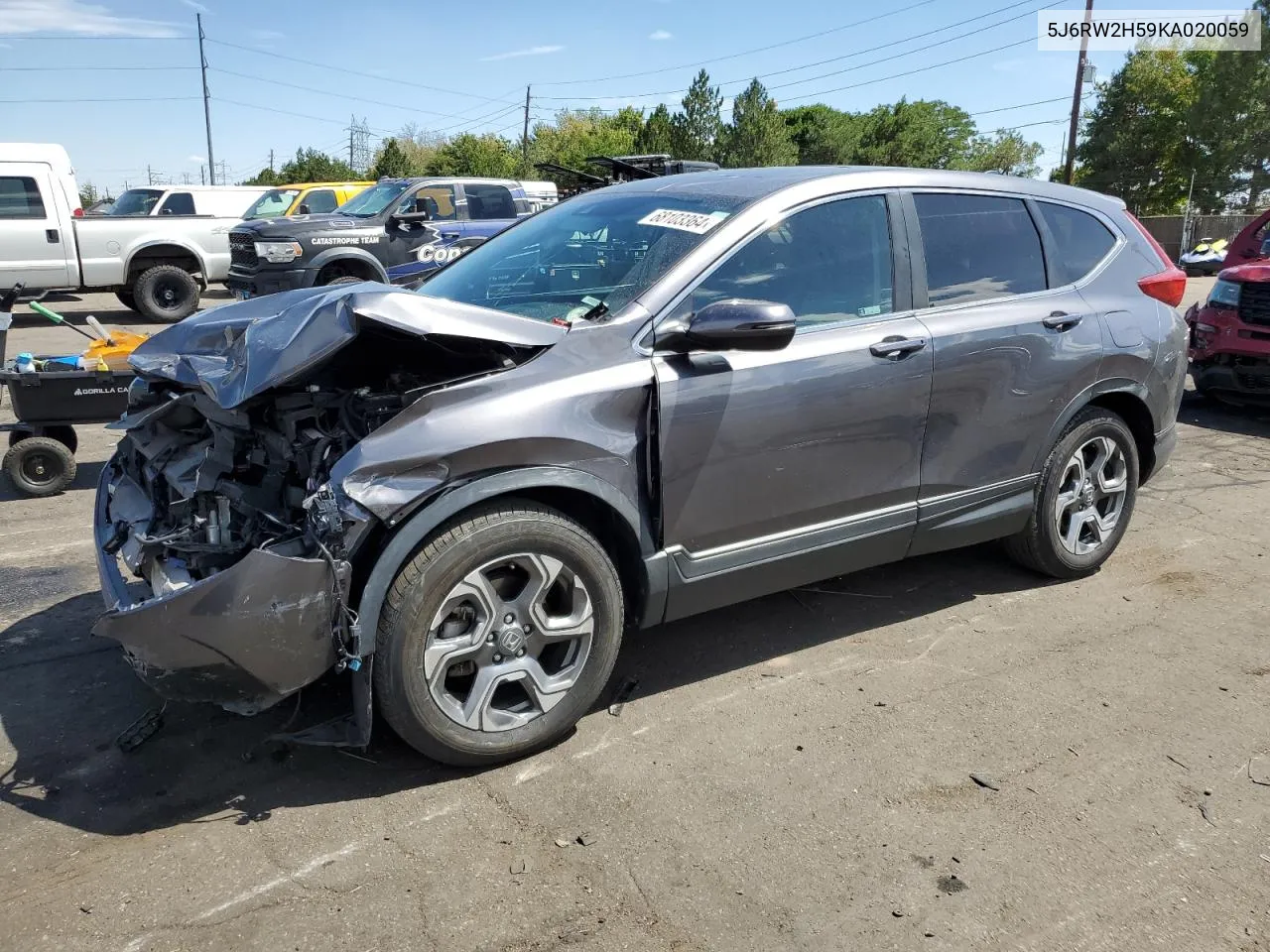 2019 Honda Cr-V Ex VIN: 5J6RW2H59KA020059 Lot: 68103364