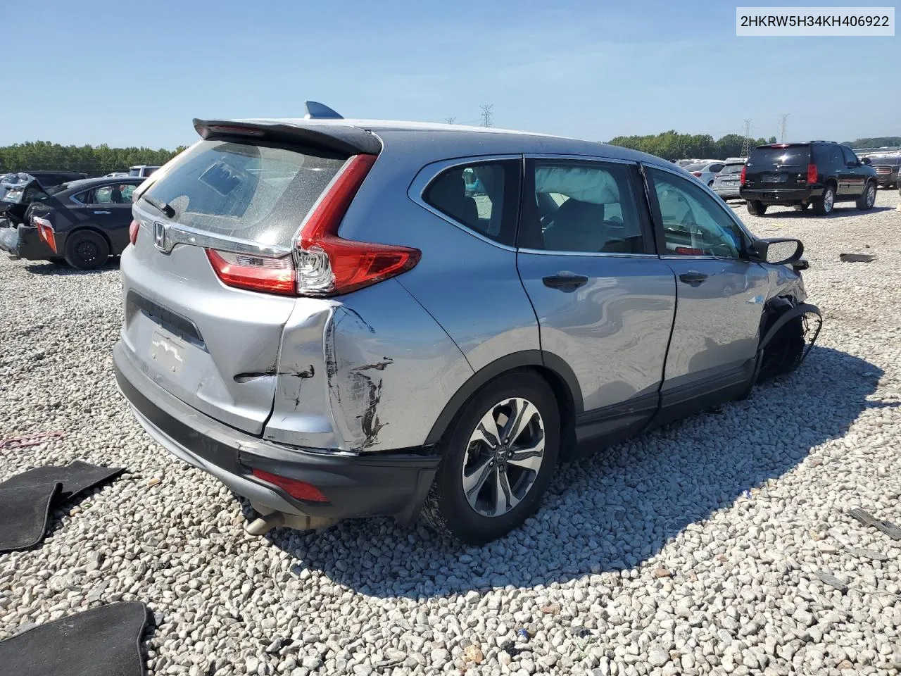 2019 Honda Cr-V Lx VIN: 2HKRW5H34KH406922 Lot: 68172204