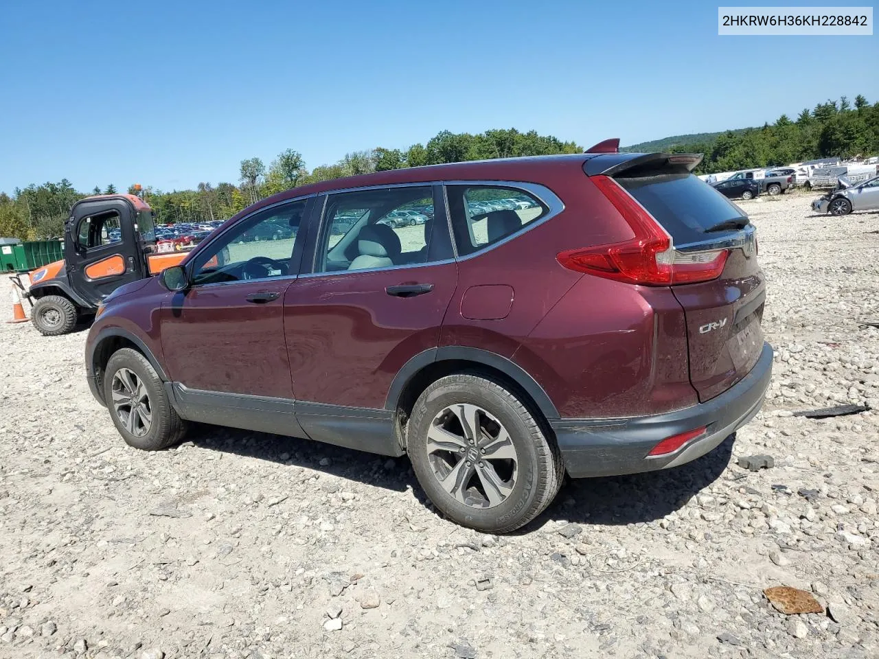 2019 Honda Cr-V Lx VIN: 2HKRW6H36KH228842 Lot: 68876954