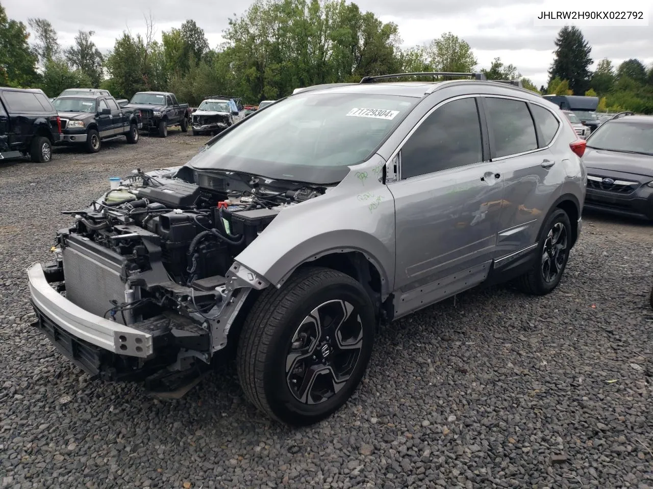 2019 Honda Cr-V Touring VIN: JHLRW2H90KX022792 Lot: 71729304