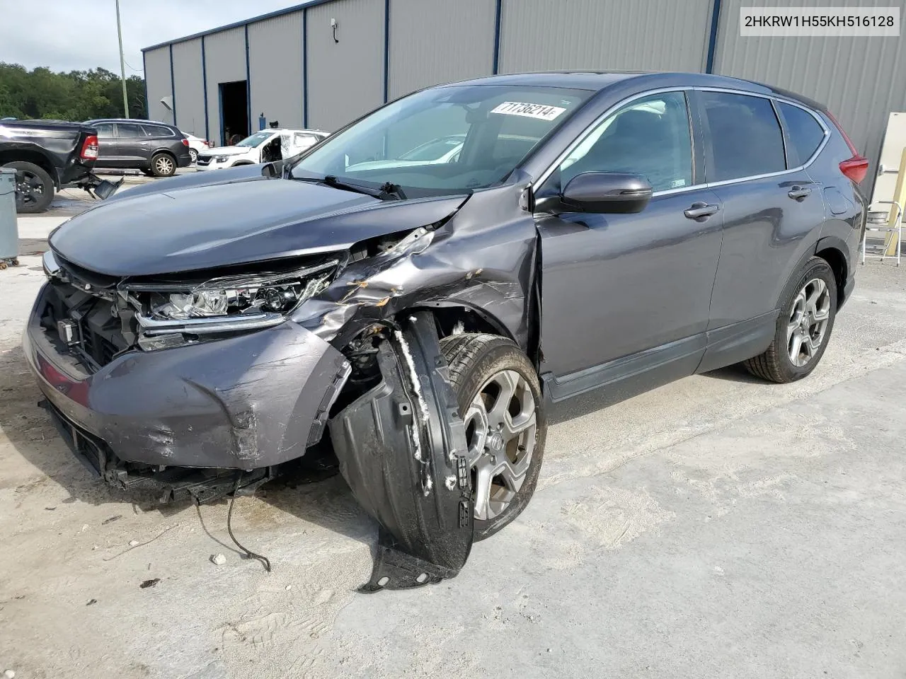 2019 Honda Cr-V Ex VIN: 2HKRW1H55KH516128 Lot: 71736214