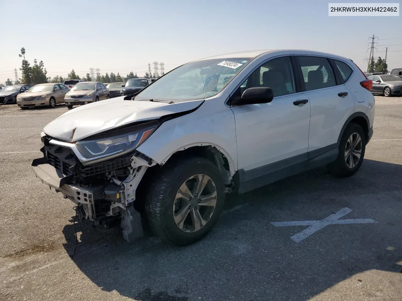 2019 Honda Cr-V Lx VIN: 2HKRW5H3XKH422462 Lot: 71849224