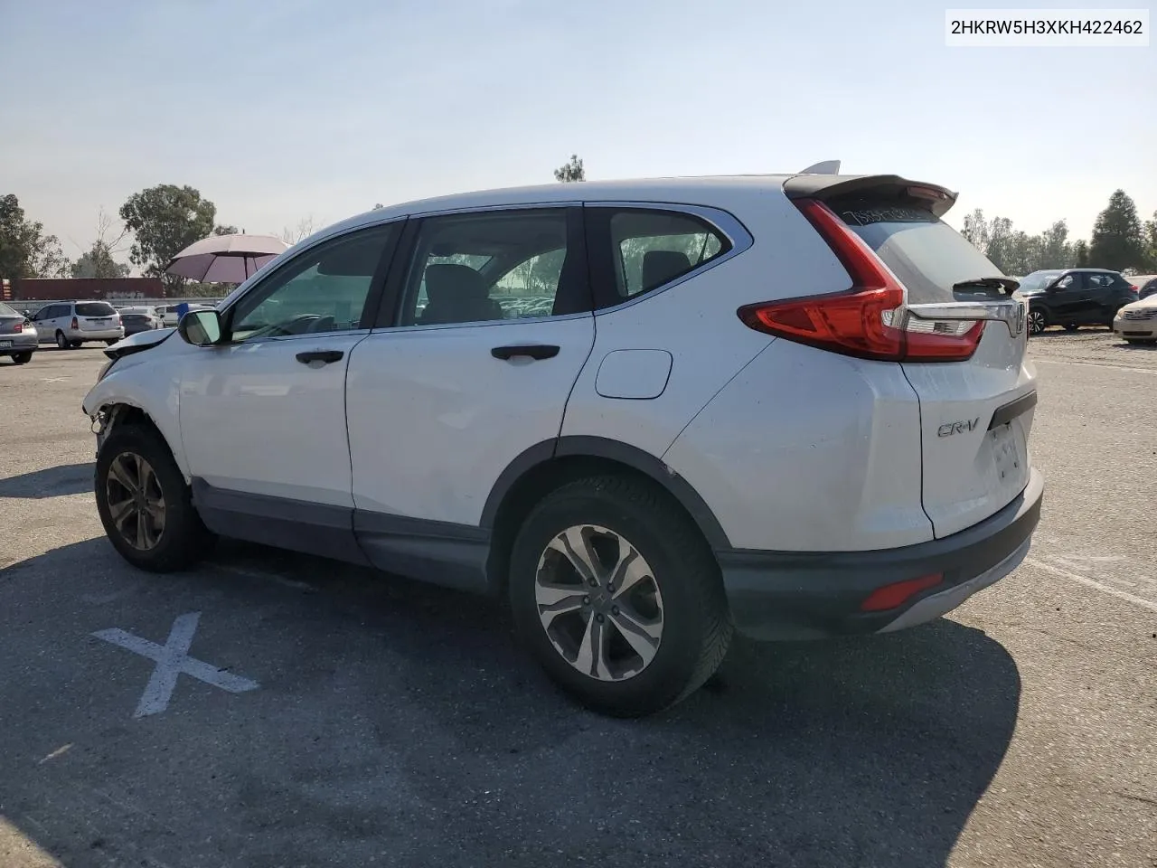 2019 Honda Cr-V Lx VIN: 2HKRW5H3XKH422462 Lot: 71849224