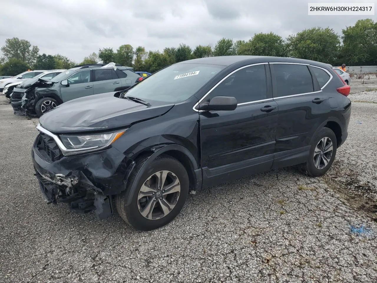 2019 Honda Cr-V Lx VIN: 2HKRW6H30KH224317 Lot: 71994194