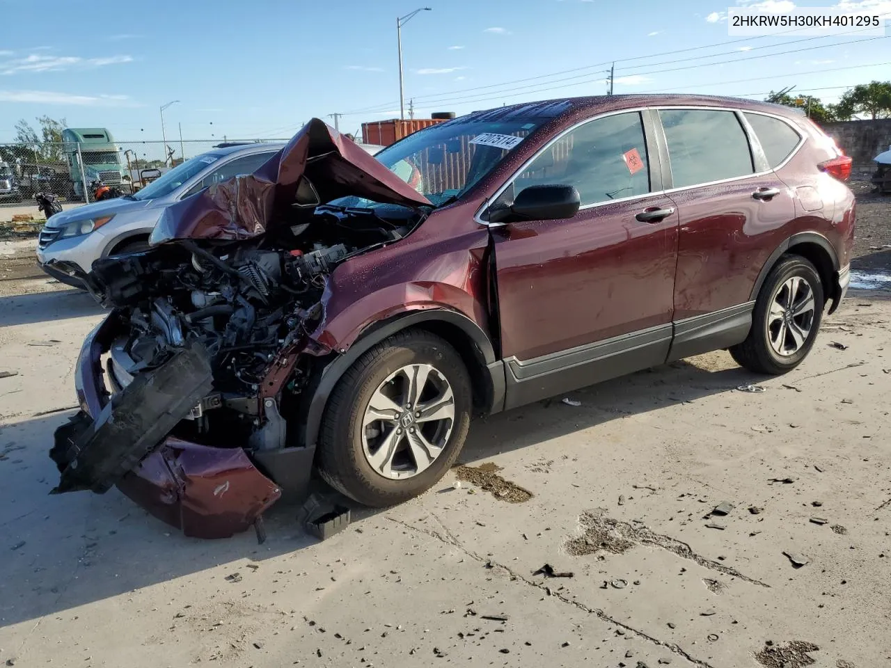 2019 Honda Cr-V Lx VIN: 2HKRW5H30KH401295 Lot: 72075114