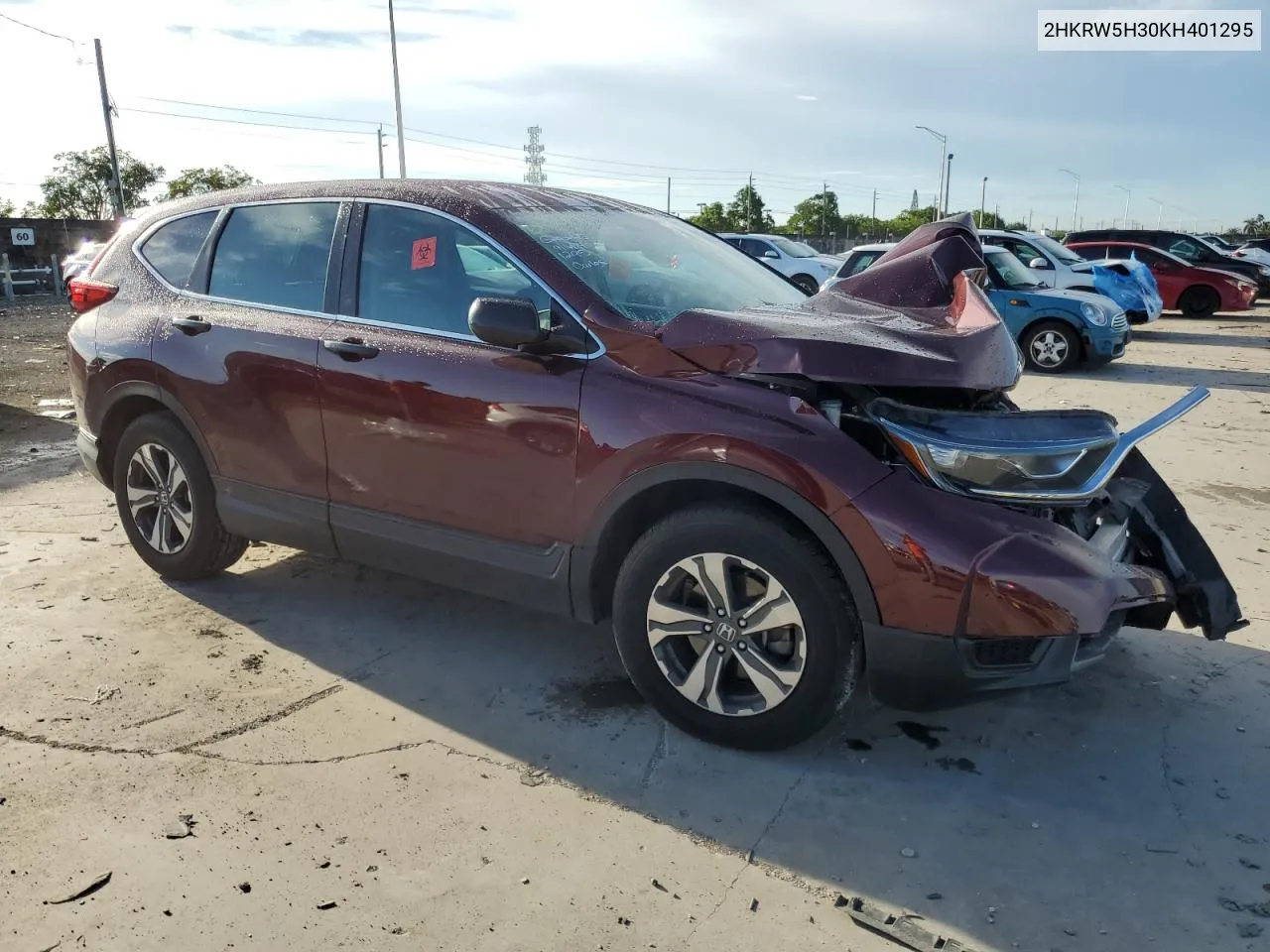 2019 Honda Cr-V Lx VIN: 2HKRW5H30KH401295 Lot: 72075114